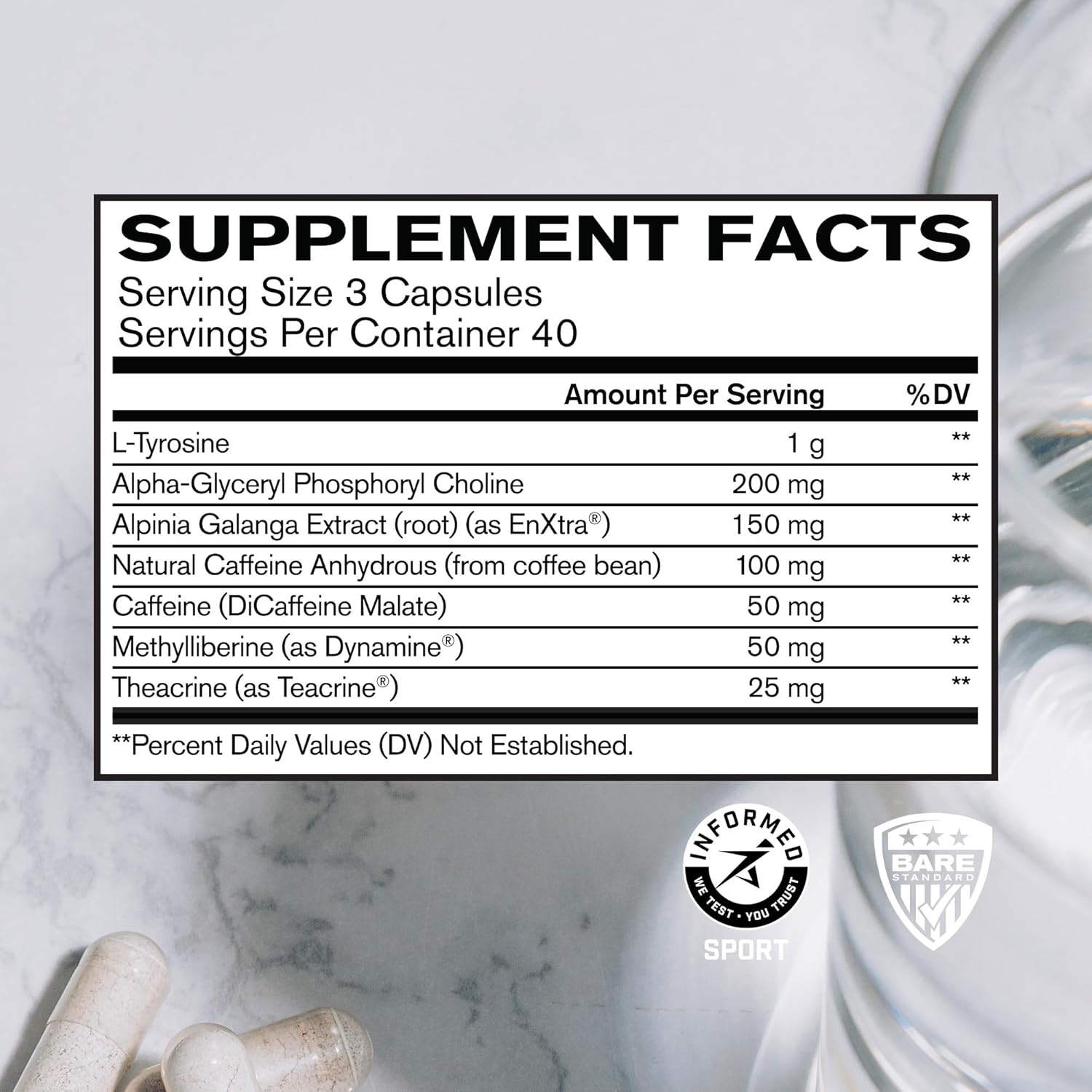 Bundle: BARE PERFORMANCE NUTRITION BPN Creatine Monohydrate & Brain Support - Focus & Energy Booster