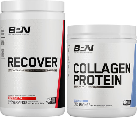 Bundle: BARE PERFORMANCE NUTRITION BPN Recover & Collagen Protein - Best Recovery and Protein Combo