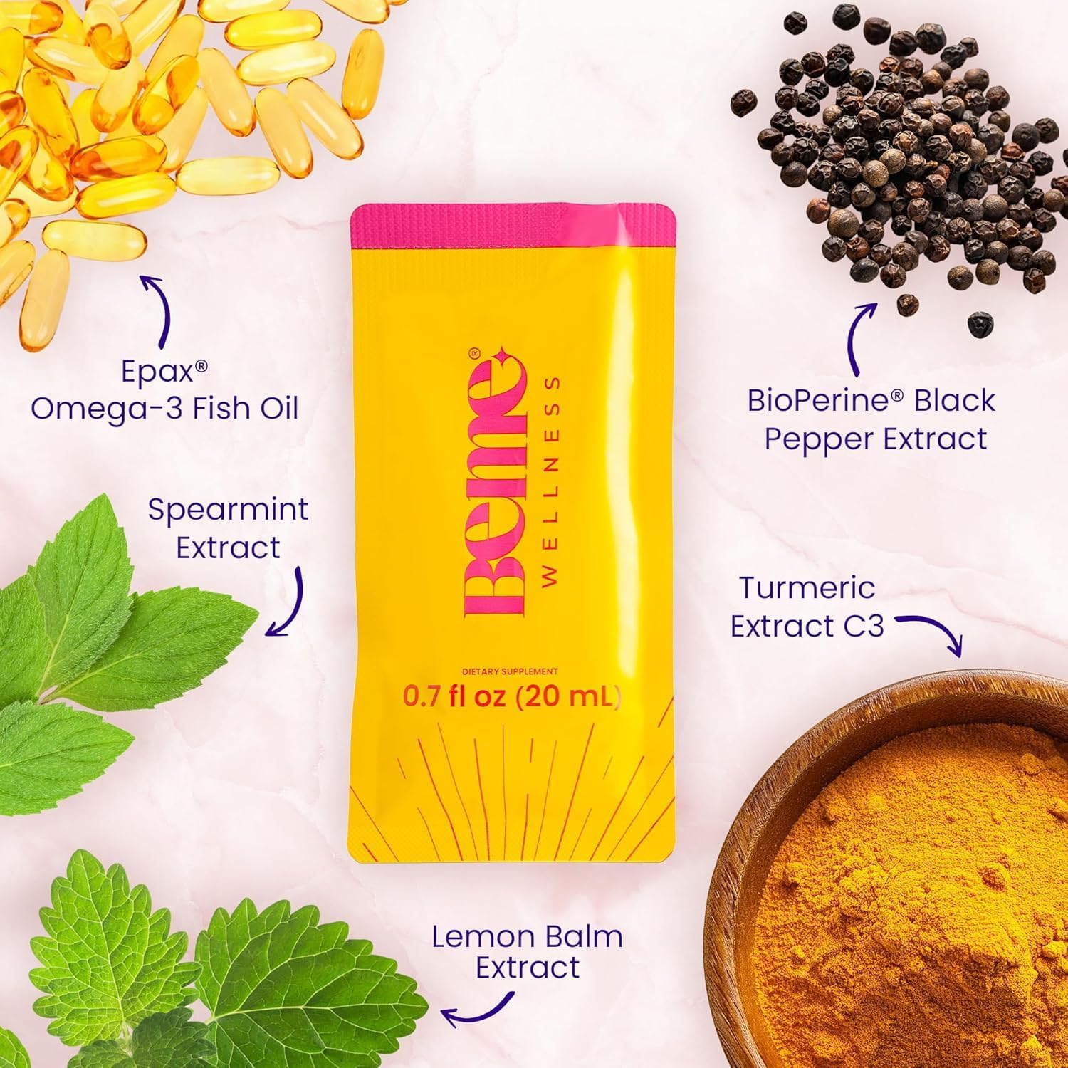 Bundle: BeMe BeRadiant Liquid Collagen & BeSharp Omega-3 Liquid Supplements for Radiant Skin and Sharp Mind