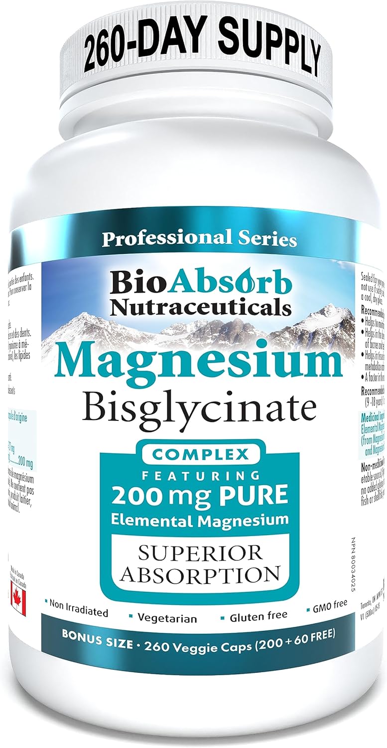 Bundle: Bio Absorb Serrapeptase, Nattokinase, and Magnesium Bisglycinate Nutraceuticals - 60 Caps Each