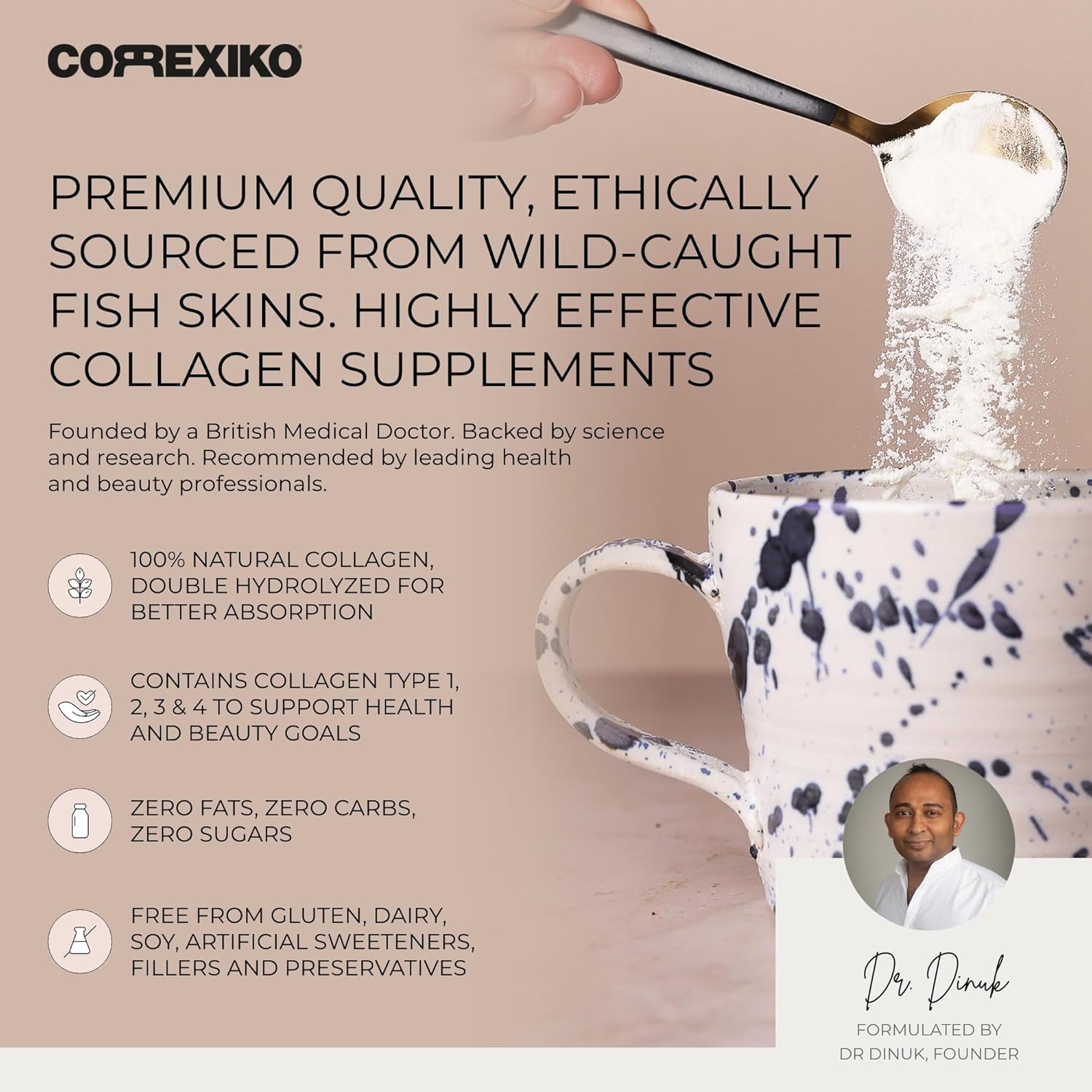 Bundle: CORREXIKO Marine Collagen Powder (15oz) & Capsules - 2X Strength Formula