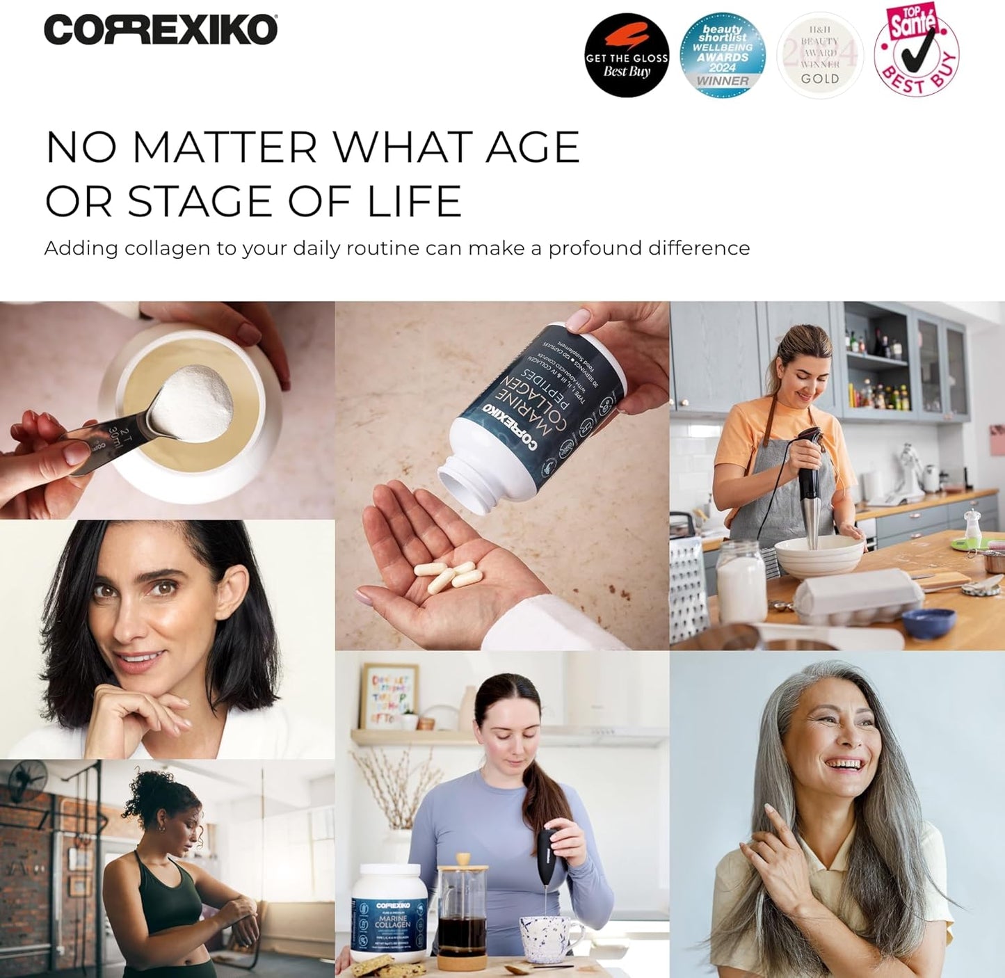 Bundle: CORREXIKO Marine Collagen Powder (15oz) & Capsules - 2X Strength Formula
