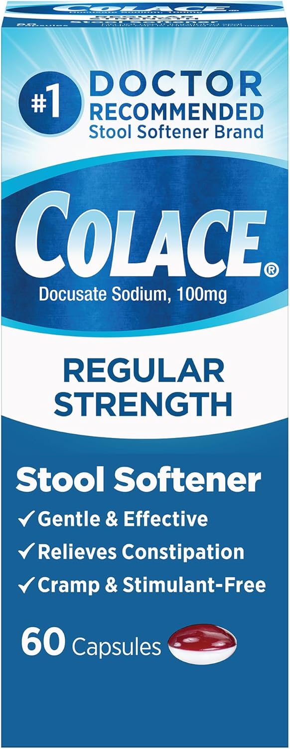 Bundle: Feosol Complete Iron Supplement 30 Count + Colace Stool Softener 60 Count for Digestive Health and Iron Support