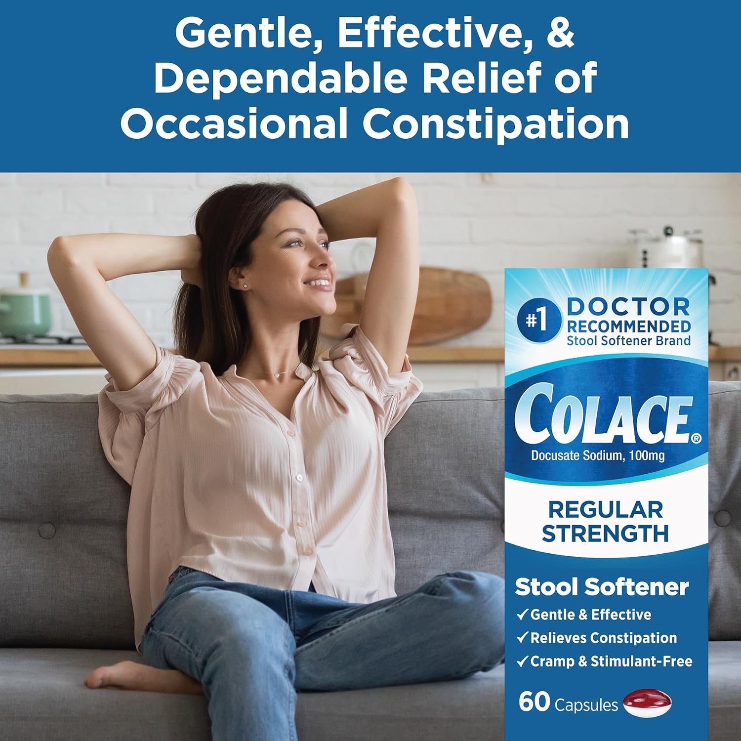 Bundle: Feosol Complete Iron Supplement 30 Count + Colace Stool Softener 60 Count for Digestive Health and Iron Support