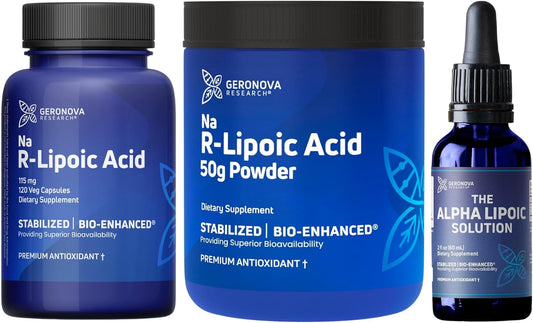 Bundle: Geronova R-Lipoic Acid Capsules and Bio-Enhanced Powder