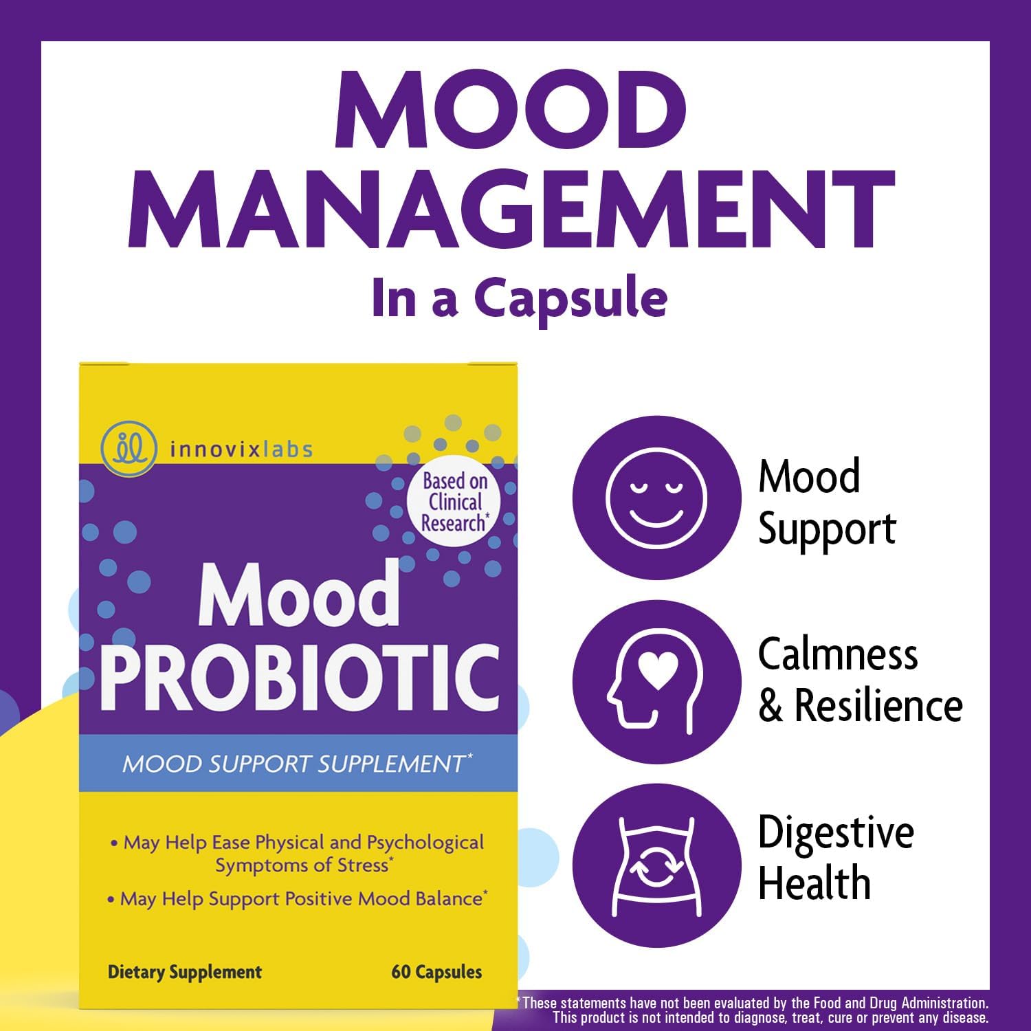 Bundle: InnovixLabs Choline Bitartrate 550mg & Mood Probiotic Capsules - Supports Memory, Mood, Brain Health & Cognitive Function*