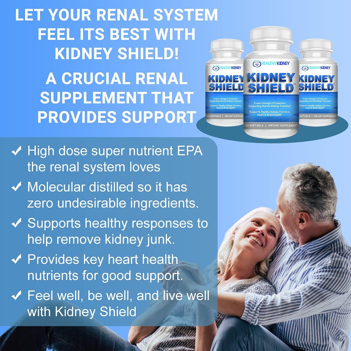 Bundle: Kidney Restore Renal Supplement, Kidney Shield Fish Oil & PhosFix Phosphorus Blocker - Natural Kidney Support