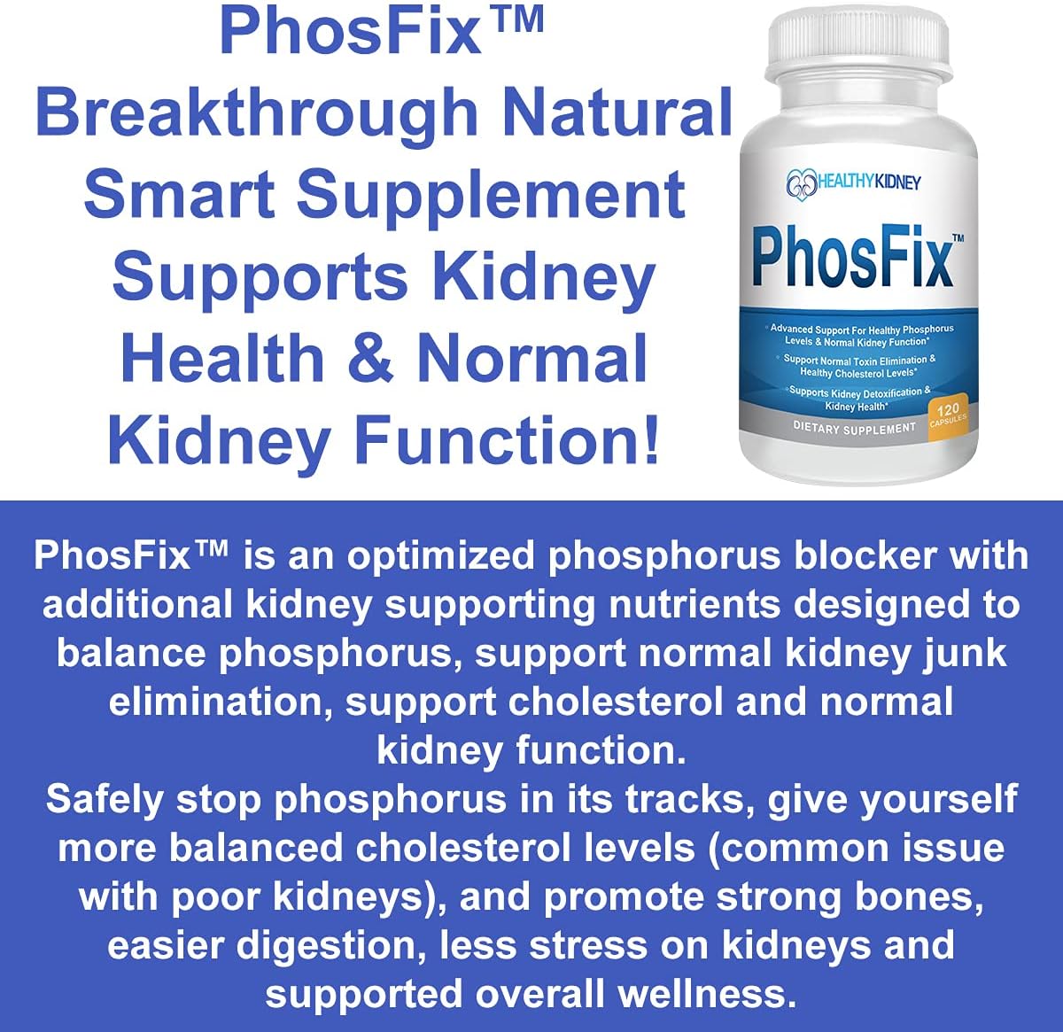 Bundle: Kidney Restore Renal Supplement, Kidney Shield Fish Oil & PhosFix Phosphorus Blocker - Natural Kidney Support