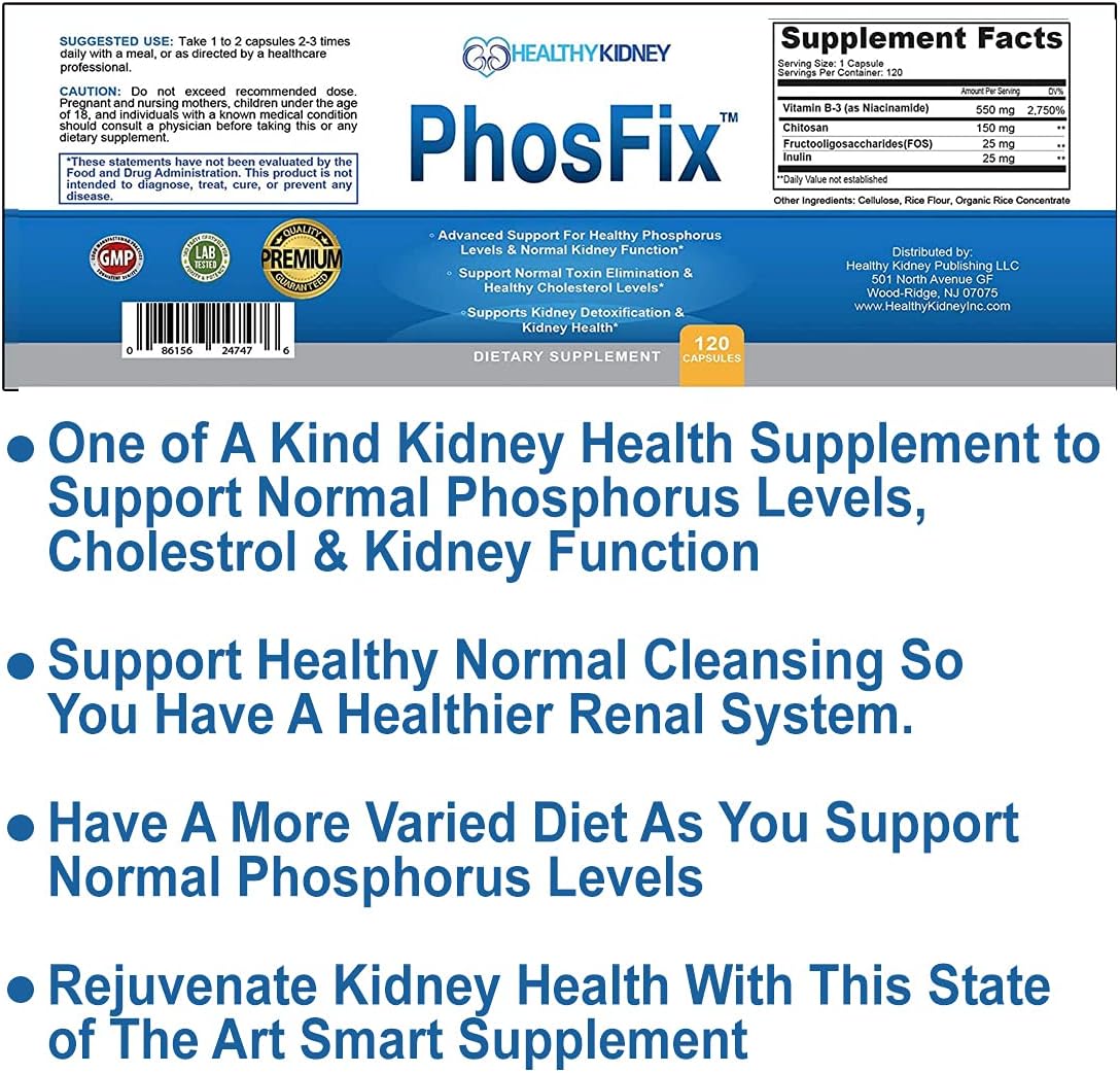 Bundle: Kidney Restore Renal Supplement, Kidney Shield Fish Oil & PhosFix Phosphorus Blocker - Natural Kidney Support