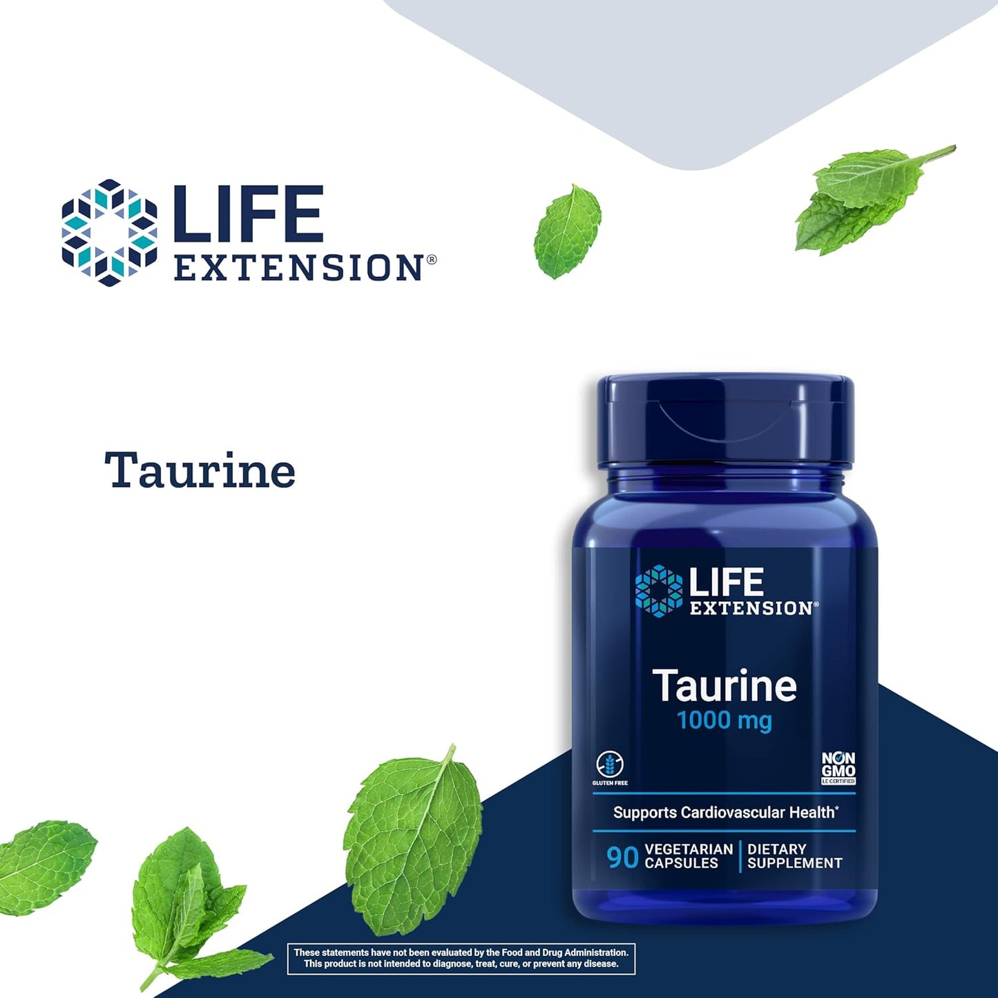 Bundle: Life Extension Taurine 1000mg & Sea-Iodine 60 Capsules Supplement for Health & Wellness