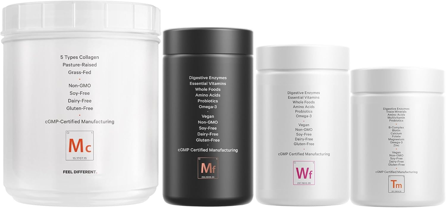 Bundle: Multi Collagen Protein + Teen, Women, and Men Multivitamin by Codeage - Boost Overall Health and Wellness