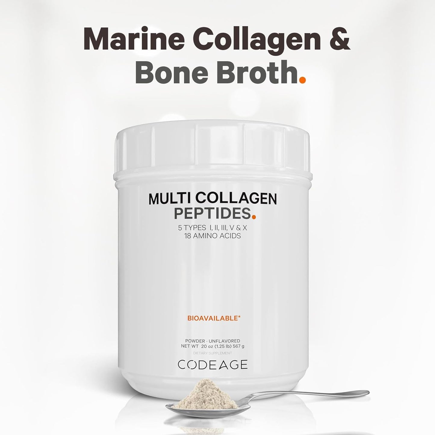 Bundle: Multi Collagen Protein + Teen, Women, and Men Multivitamin by Codeage - Boost Overall Health and Wellness