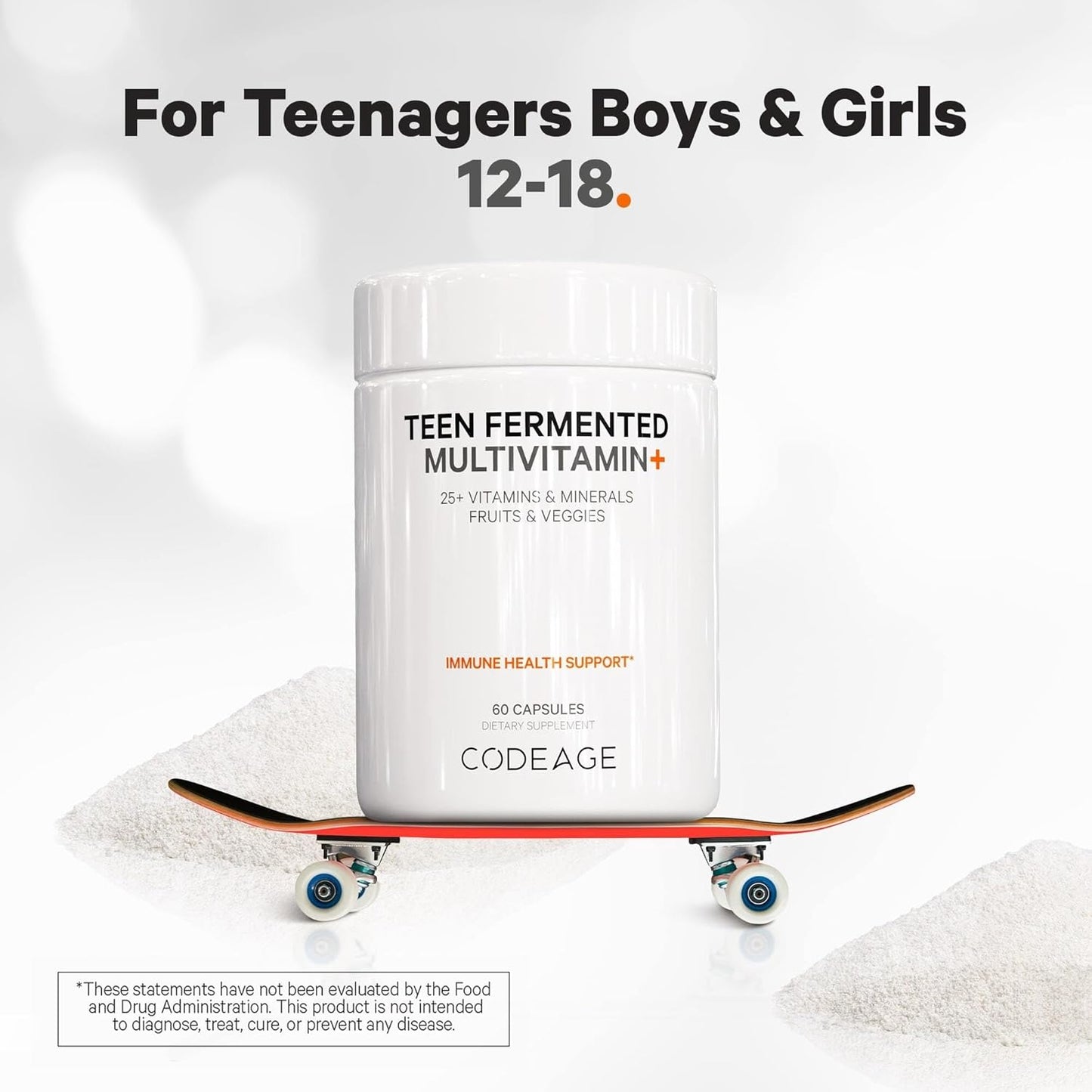 Bundle: Multi Collagen Protein + Teen, Women, and Men Multivitamin by Codeage - Boost Overall Health and Wellness