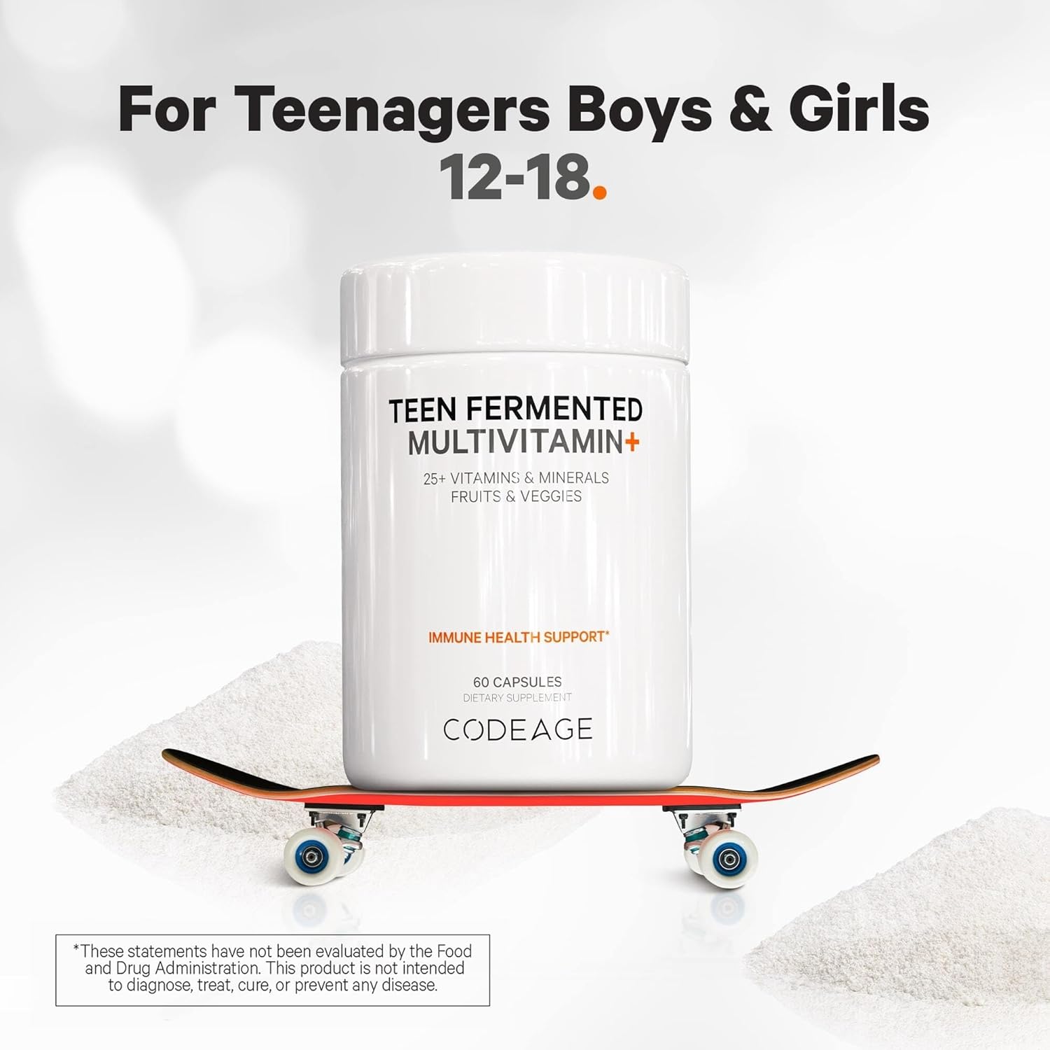 Bundle: Multi Collagen Protein + Teen, Women, and Men Multivitamin by Codeage - Boost Overall Health and Wellness