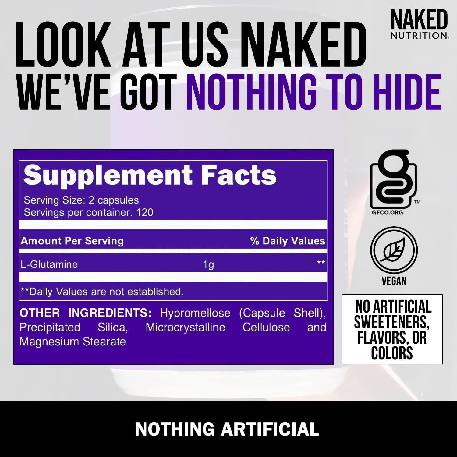 Bundle: Naked Pure Micronized Creatine Monohydrate & L-Glutamine - 200 Servings + 240 Capsules - Vegan, Non-GMO, Gluten Free - Muscle Support & Protein Synthesis - No Artificial Ingredients