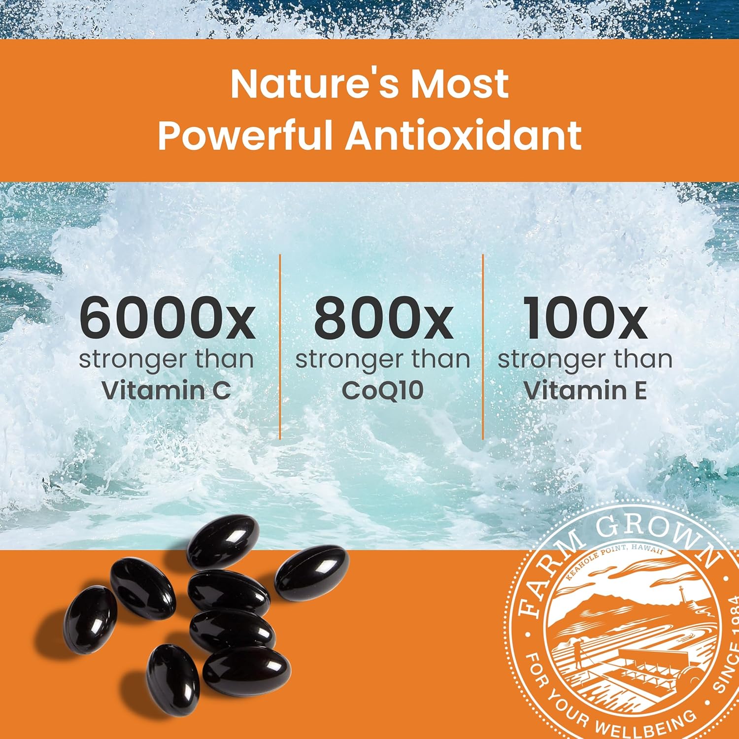 Bundle: Nutrex BioAstin Hawaiian Astaxanthin 12mg (50 Count) + Pure Hawaiian Spirulina 1000mg Tablets (180 Count)