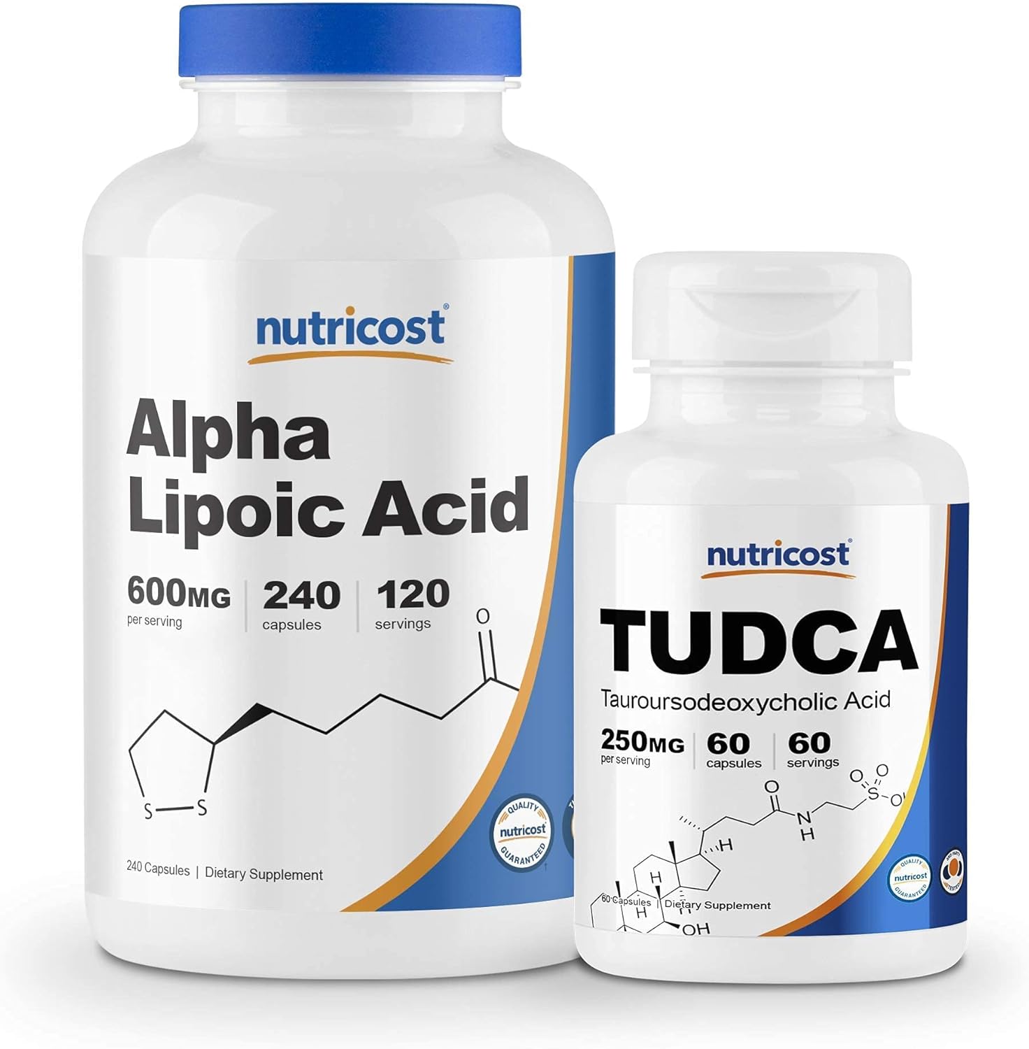 Bundle: Nutricost Alpha Lipoic Acid 600mg (240 Caps) & Tudca 250mg (60 Caps) - Antioxidant & Liver Support Combo