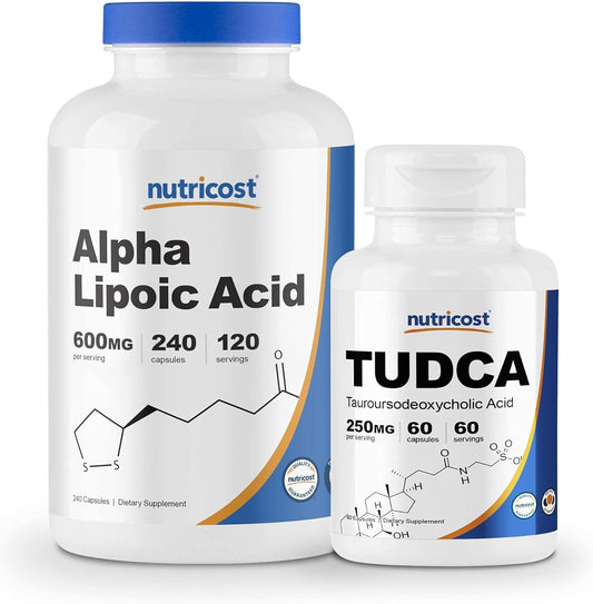 Bundle: Nutricost Alpha Lipoic Acid 600mg (240 Caps) & Tudca 250mg (60 Caps) - Antioxidant & Liver Support Combo