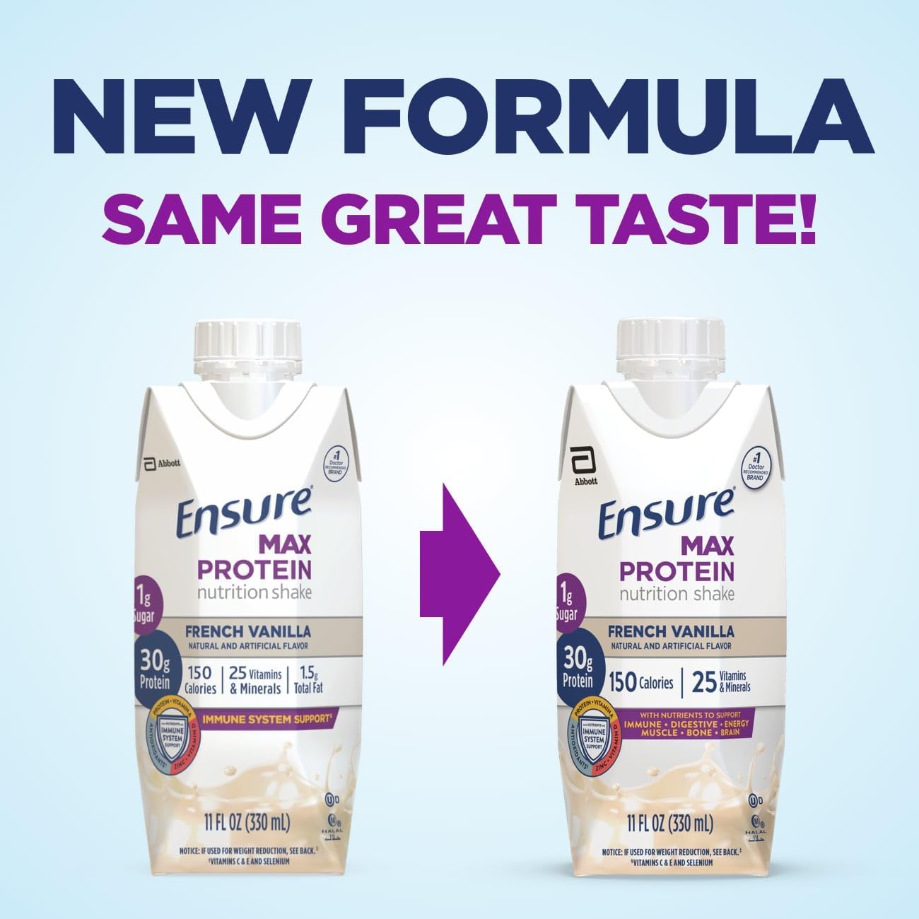 Bundle of 12 Ensure Max Protein Milk Chocolate & French Vanilla Nutrition Shakes - 30g Protein, 150 Calories
