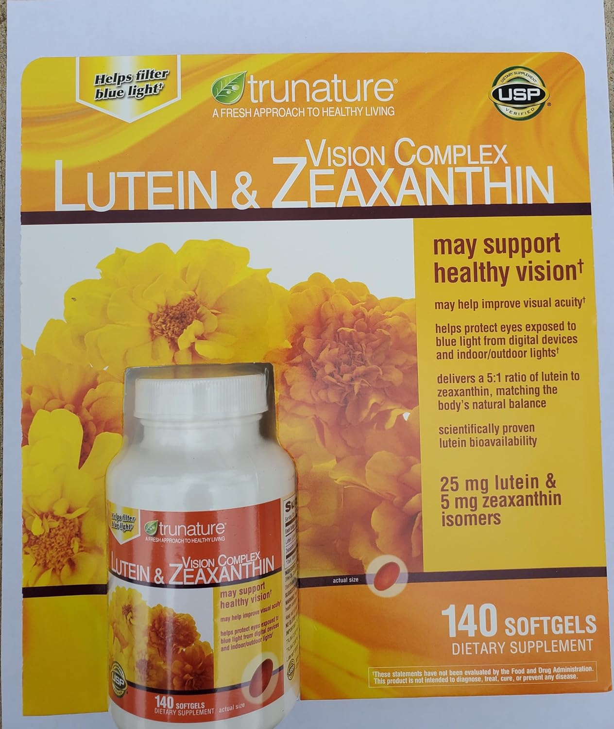 Bundle of 140 Softgels: Tru-Nature Vision Complex with Lutein & Zeaxanthin