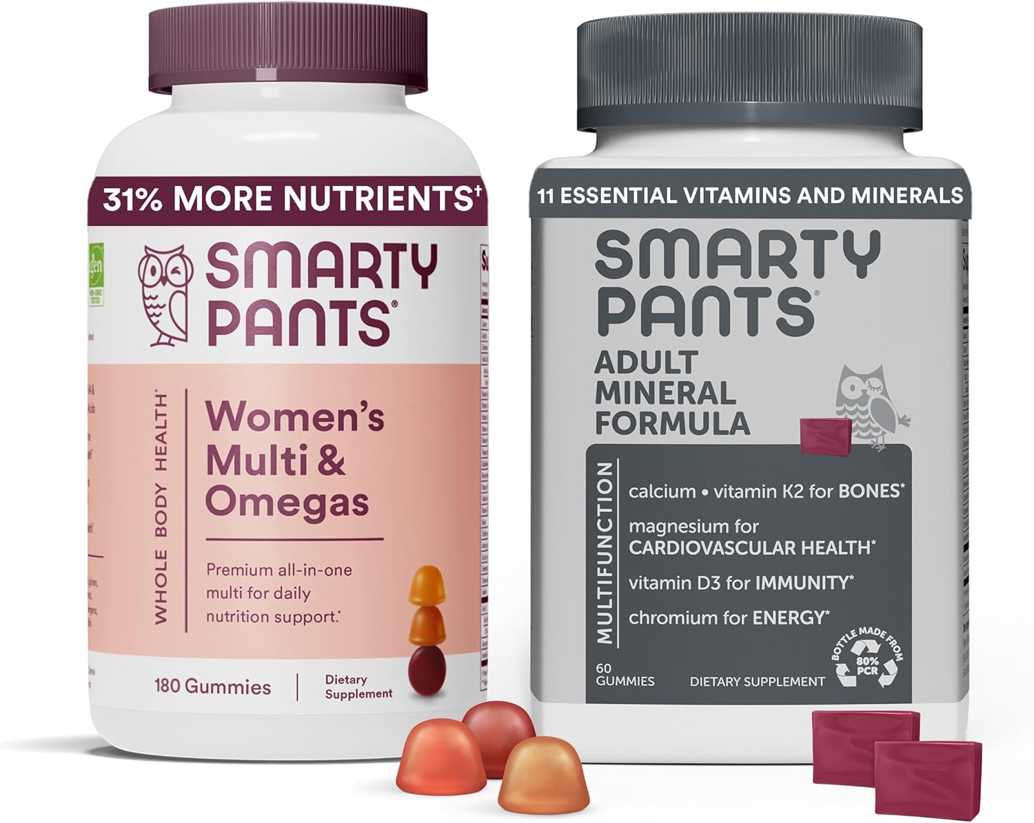 Bundle of 240 SmartyPants Women's Multivitamin Gummies and Mineral Chews
