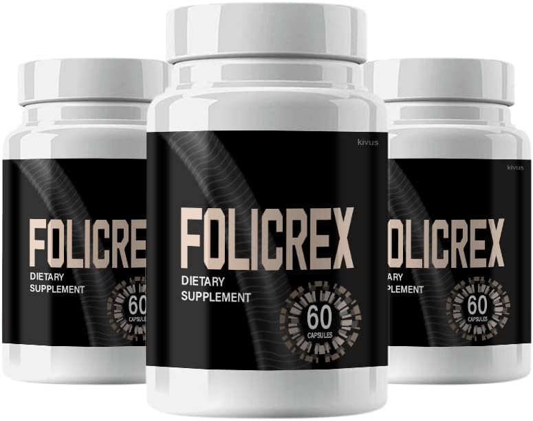 Bundle of 3 Folicrex Supplements for Hair Growth and Health