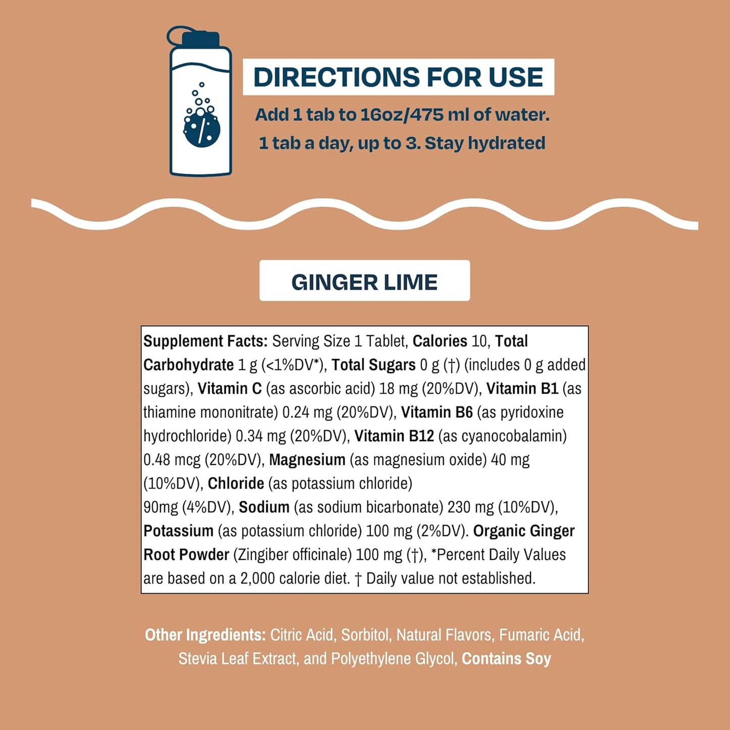 Bundle of 8 Tubes Drinklits Ginger Lime Electrolyte Sports Drink Fizzy Hydration Tablets - Natural Flavors, 0g Sugar, 80 Servings