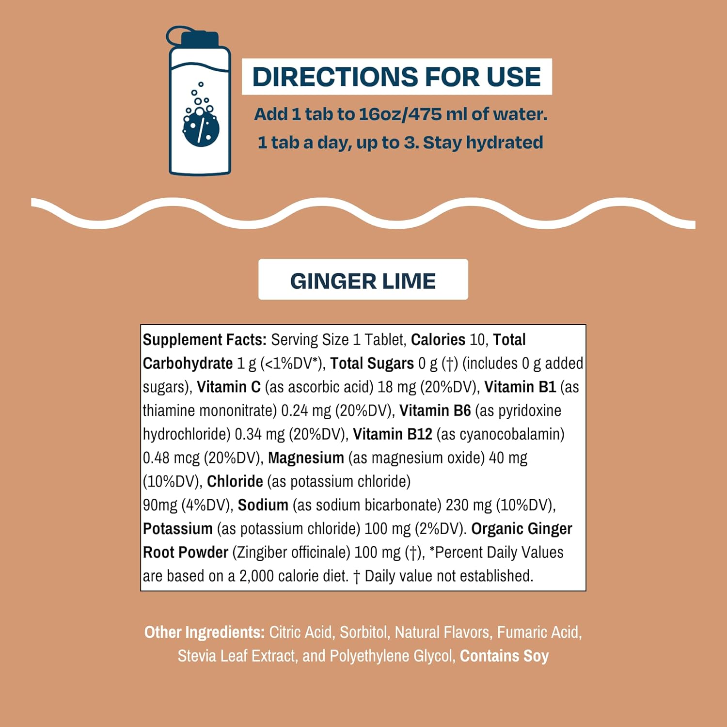 Bundle of 8 Tubes Drinklits Ginger Lime Electrolyte Sports Drink Fizzy Hydration Tablets - Natural Flavors, 0g Sugar, 80 Servings