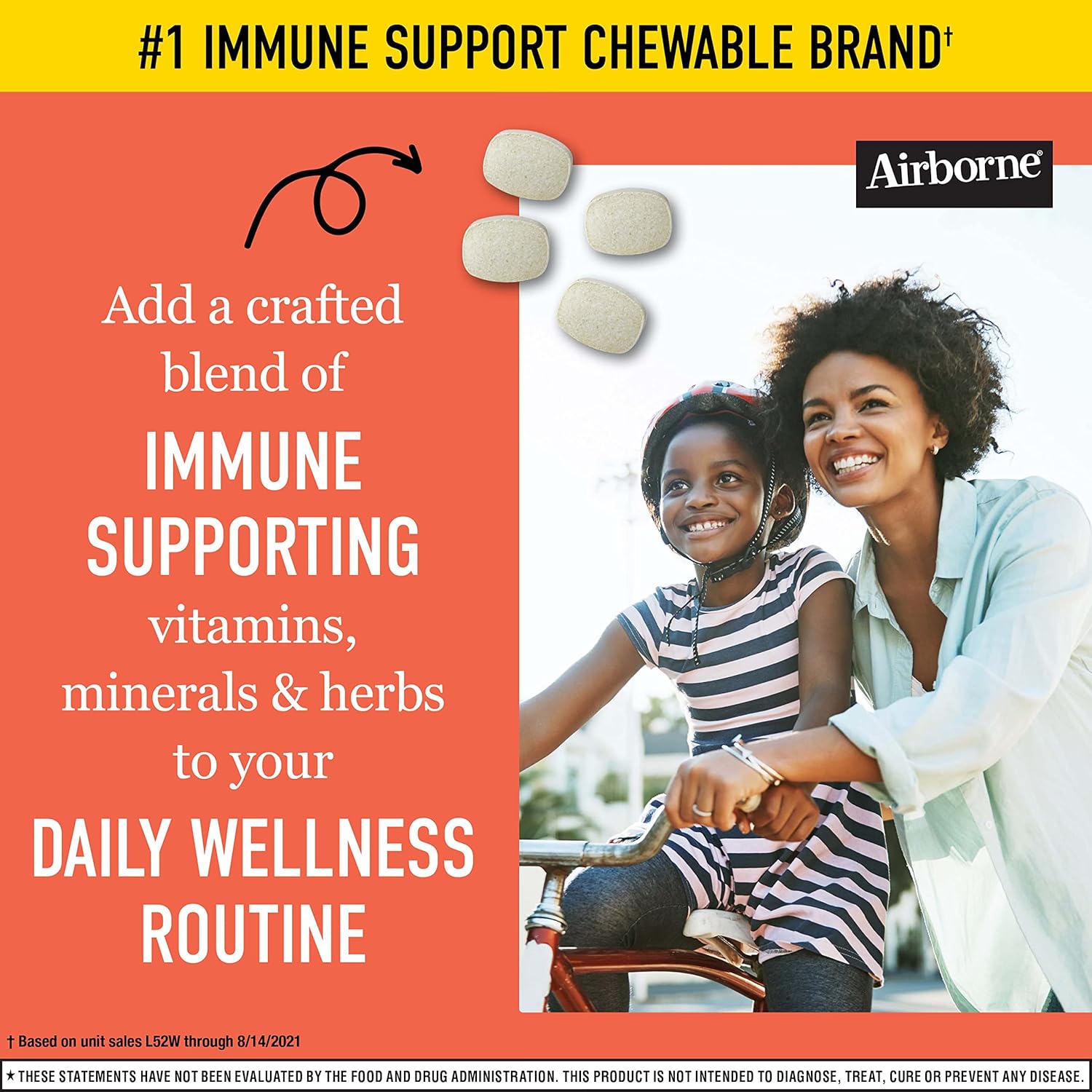 Bundle of Airborne 1000mg Vitamin C Chewable Tablets in Citrus & Very Berry Flavors - Immune Support Supplement with Zinc and Antioxidant Vitamins A, C, & E