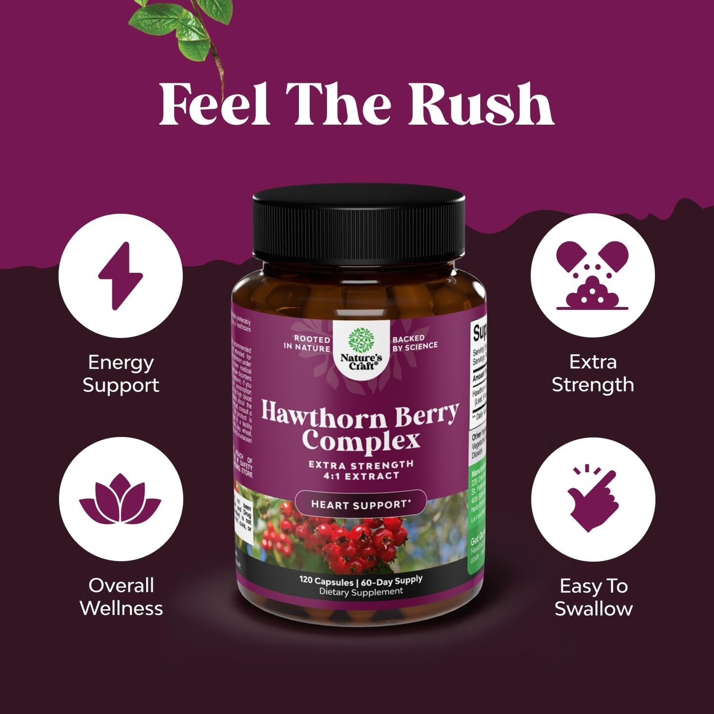 Bundle of Extra Strength Hawthorn Berry Capsules and Icelandic Cod Liver Oil Liquid for Heart and Digestive Health - Nordic Omega 3 Fish Oil Supplement for Adults and Kids