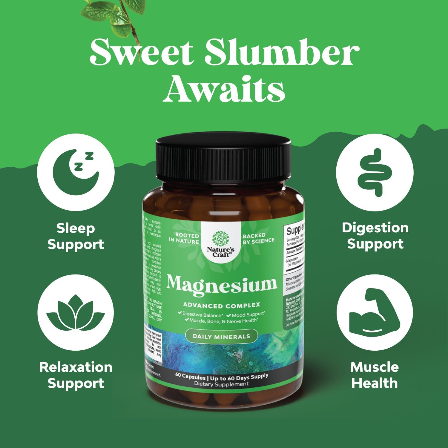 Bundle of Eye Health and Magnesium Supplements for Adults: Vision, Dry Eyes, Blue Light Protection, Sleep, Digestion, Mood Support