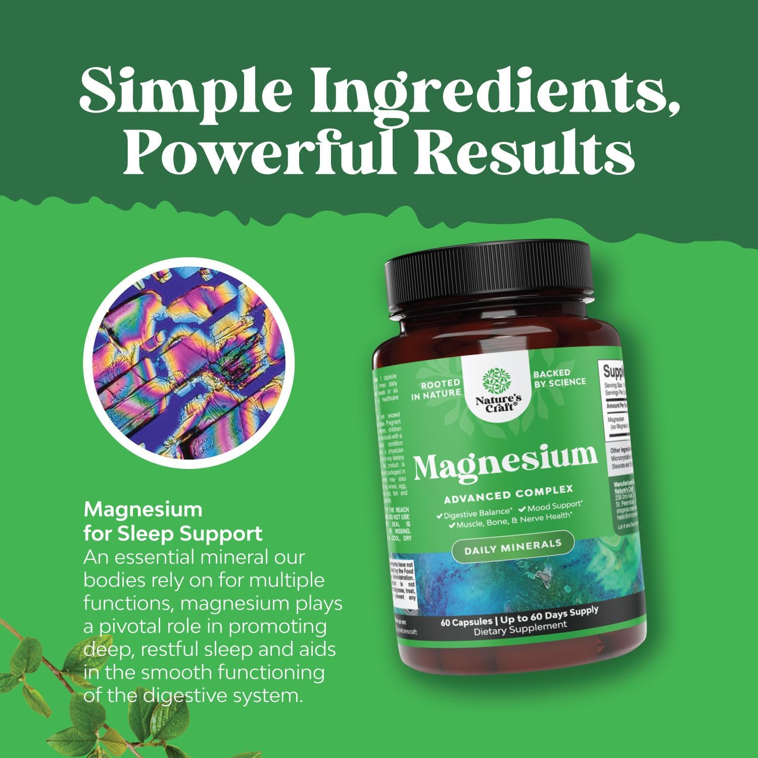 Bundle of Eye Health and Magnesium Supplements for Adults: Vision, Dry Eyes, Blue Light Protection, Stomach Digestion, and Mood Support
