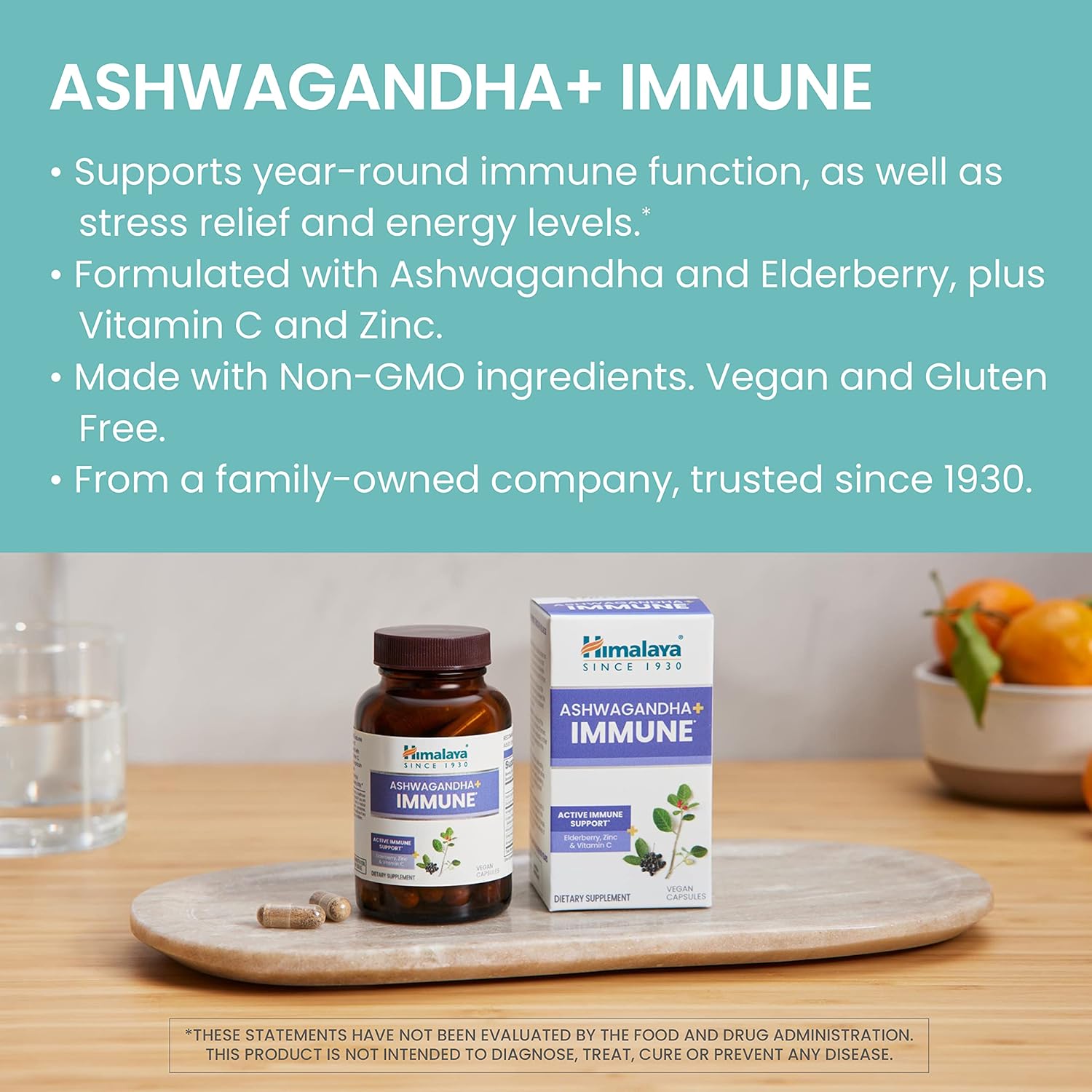 Bundle of Himalaya Hello Energy with Ashwagandha and Ashwagandha +Immune for Adrenal and Immune Support - 60 Capsules Each