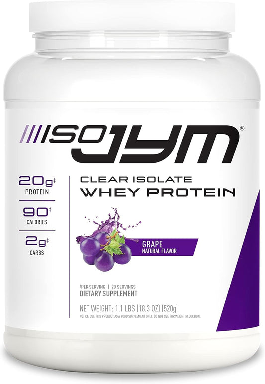 Bundle of JYM Supplement Science ISO JYM Clear Whey Protein Isolate - Grape & Bombsicle Flavor, 20 Servings