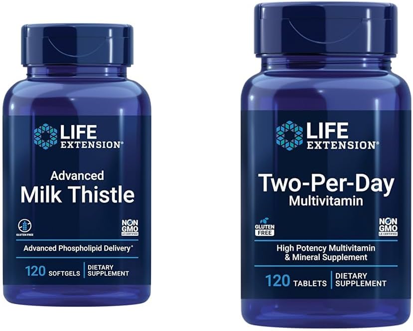 Bundle of Life Extension Advanced Milk Thistle & Two-Per-Day High Potency Multi-Vitamin & Mineral
