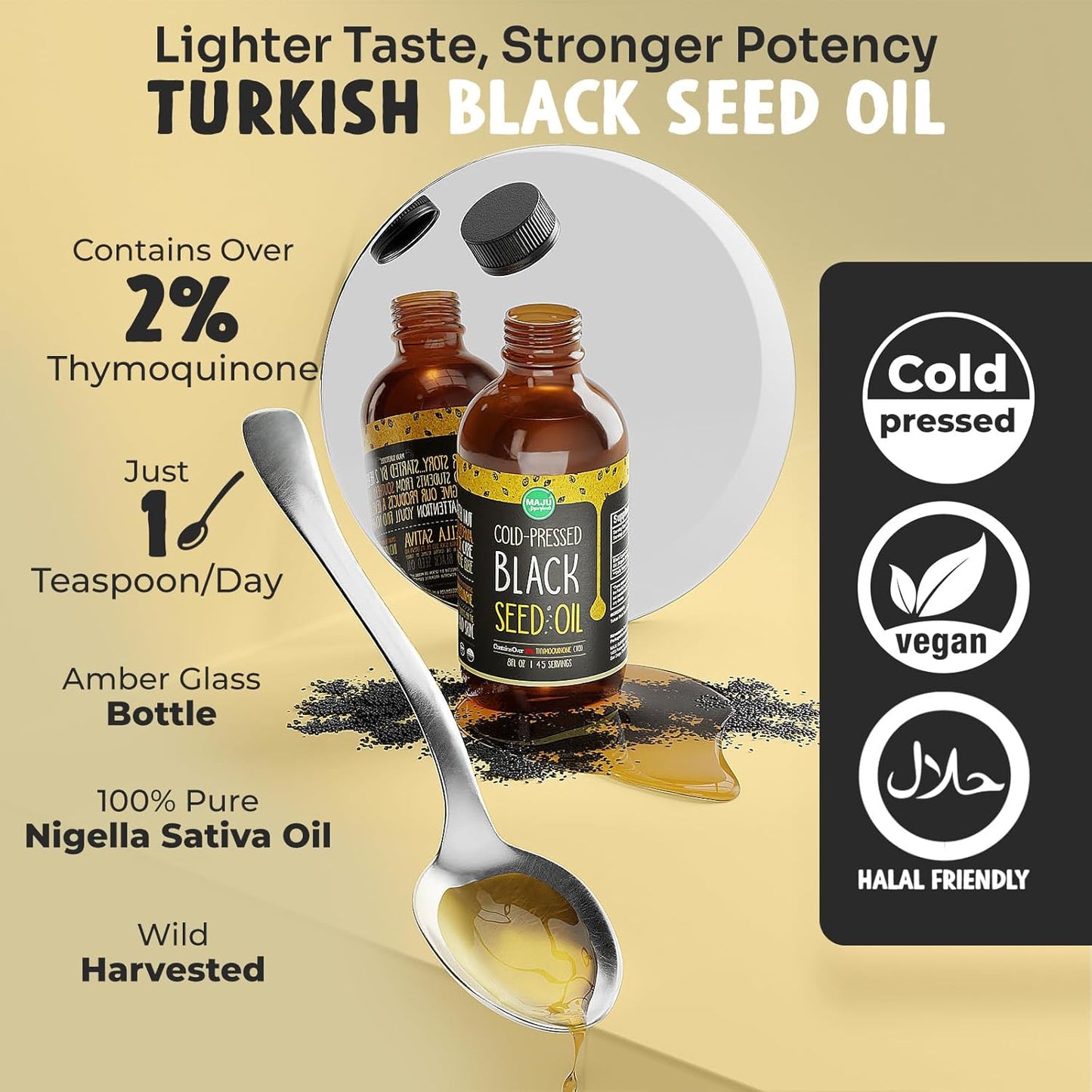 Bundle of Maju Superfoods Black Seed Oil and Oregano for Optimal Health and Wellness
