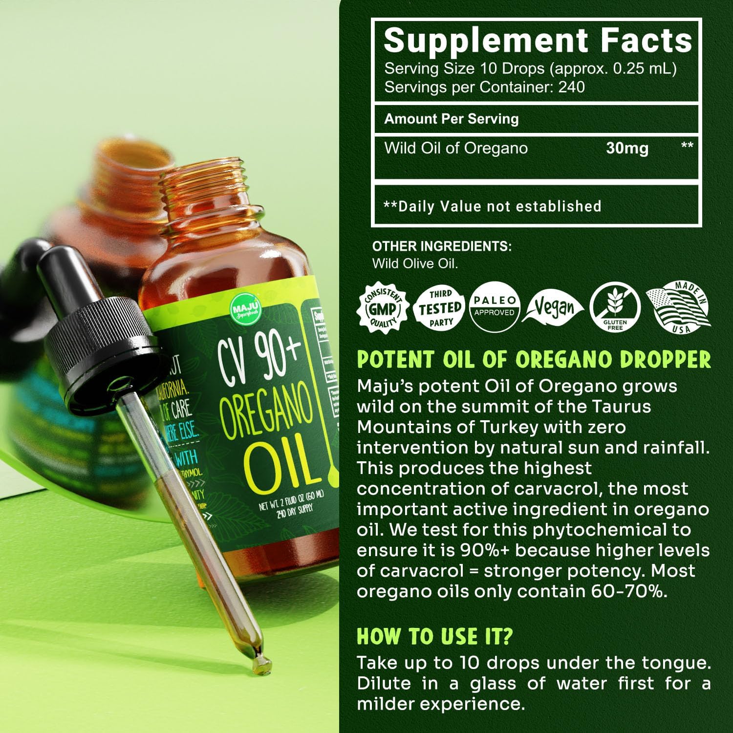 Bundle of Maju Superfoods Black Seed Oil and Oregano for Optimal Health and Wellness