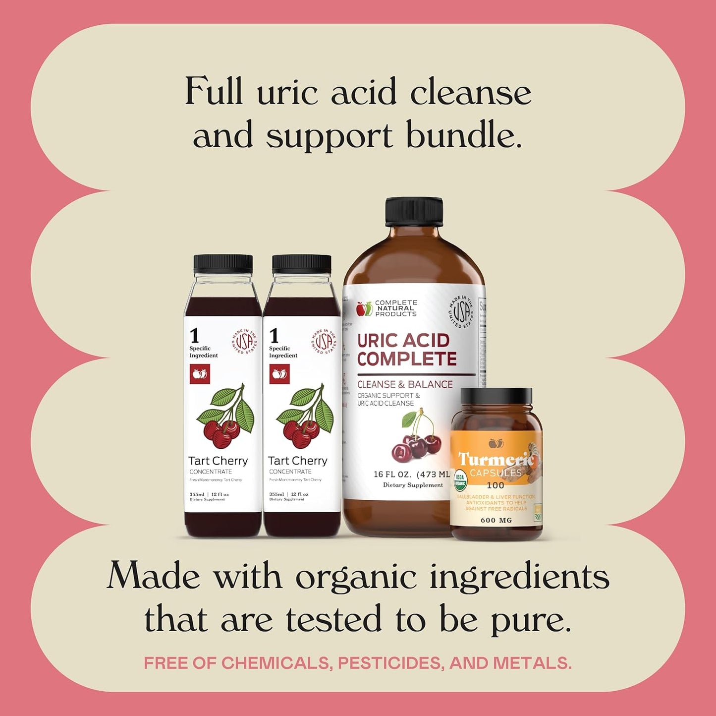 Bundle of Natural Products for Uric Acid Cleanse - Comprehensive Solution for Joint Health