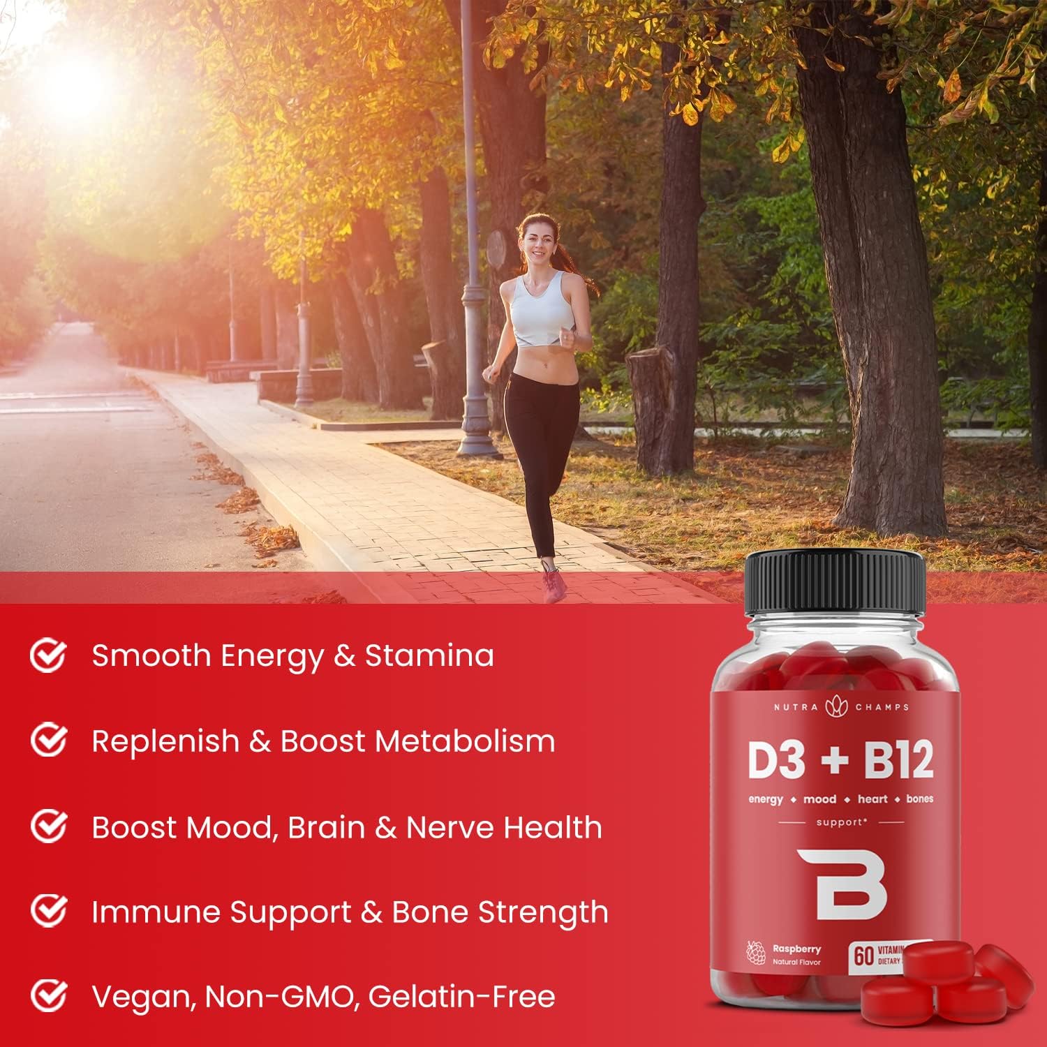Bundle of NutraChamps Vitamin B12 and Elderberry Gummies for Immune Support and Energy Boost