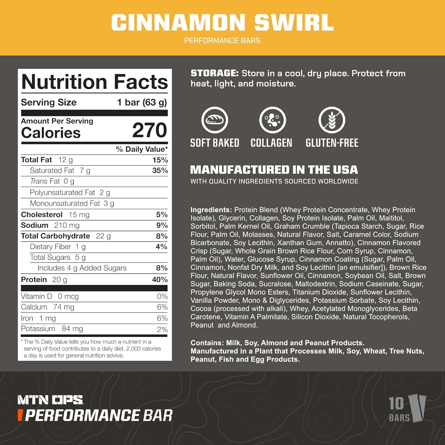 Bundle of Performance Bars in Caramel Crunch and Frosted Cinnamon Swirl Flavors for Energy and Nutrition Boost