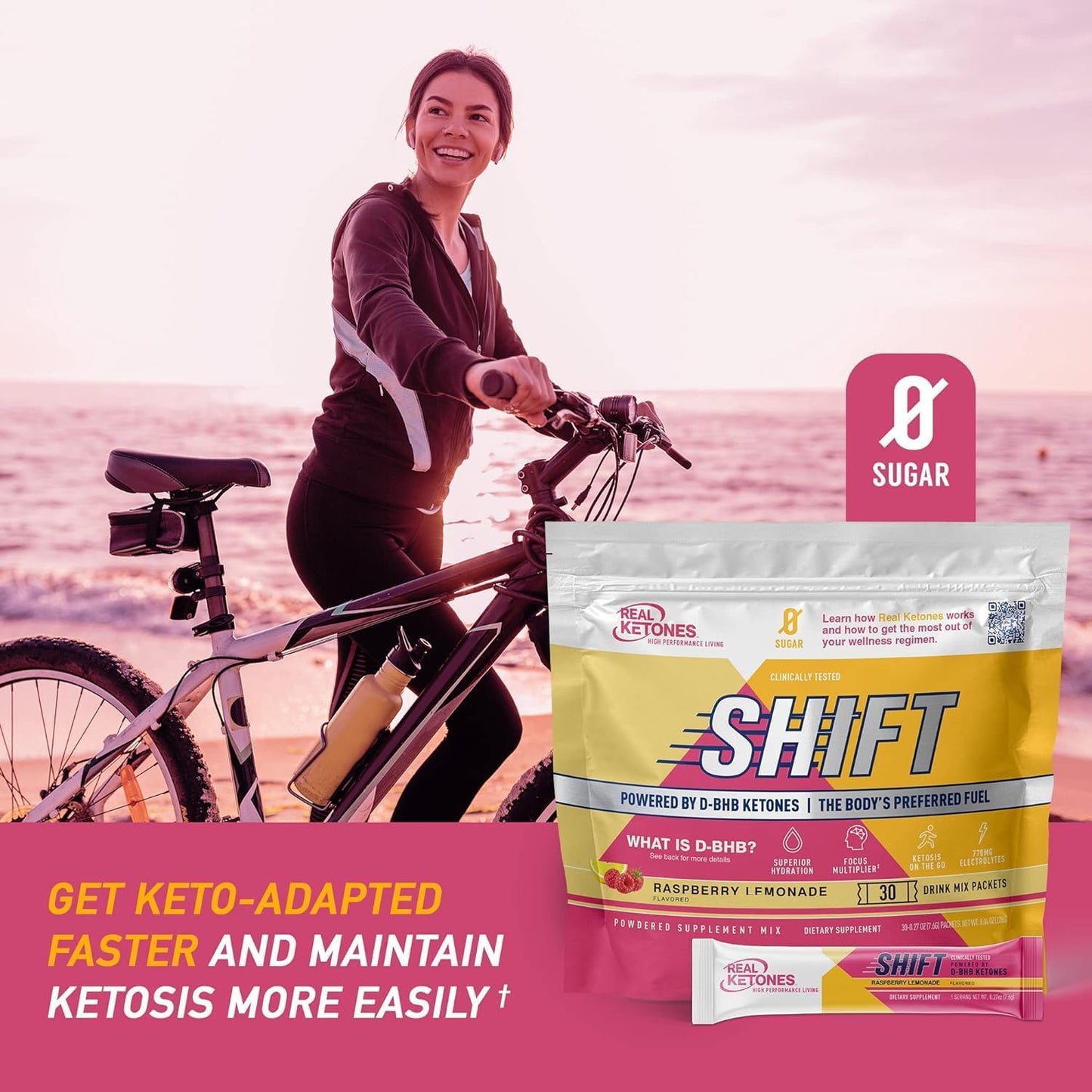 Bundle of Real Ketones Raspberry Lemon Shift & Intermittent Fasting Electrolytes for Men - BHB Exogenous Ketones - 30 Count each - Weight Loss Support