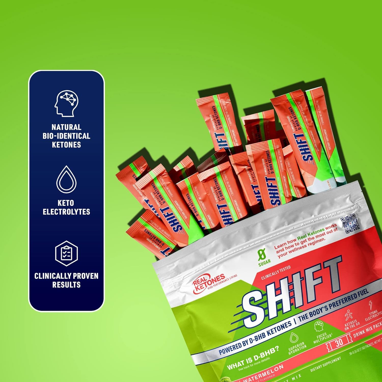 Bundle of Real Ketones Watermelon Shift Electrolytes & Intermittent Fasting Electrolytes with BHB Exogenous Ketones for Men (30 Count Each) - Weight Loss Support