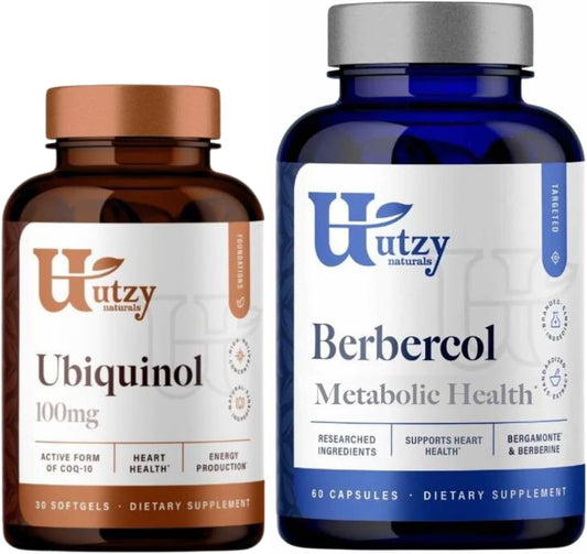 Bundle of Ubiquinol and Berbecol Supplements for Heart Health by Utzy