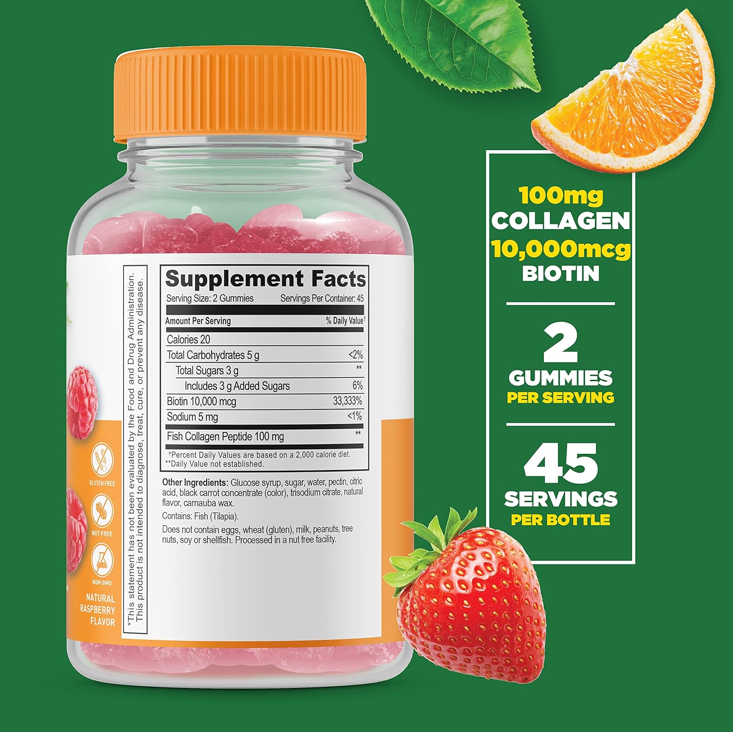 Bundle of VitaWorks Turmeric Curcumin, Collagen, and Biotin Gummies - Tasty Vitamin Supplement, Gluten & GMO Free Chewables