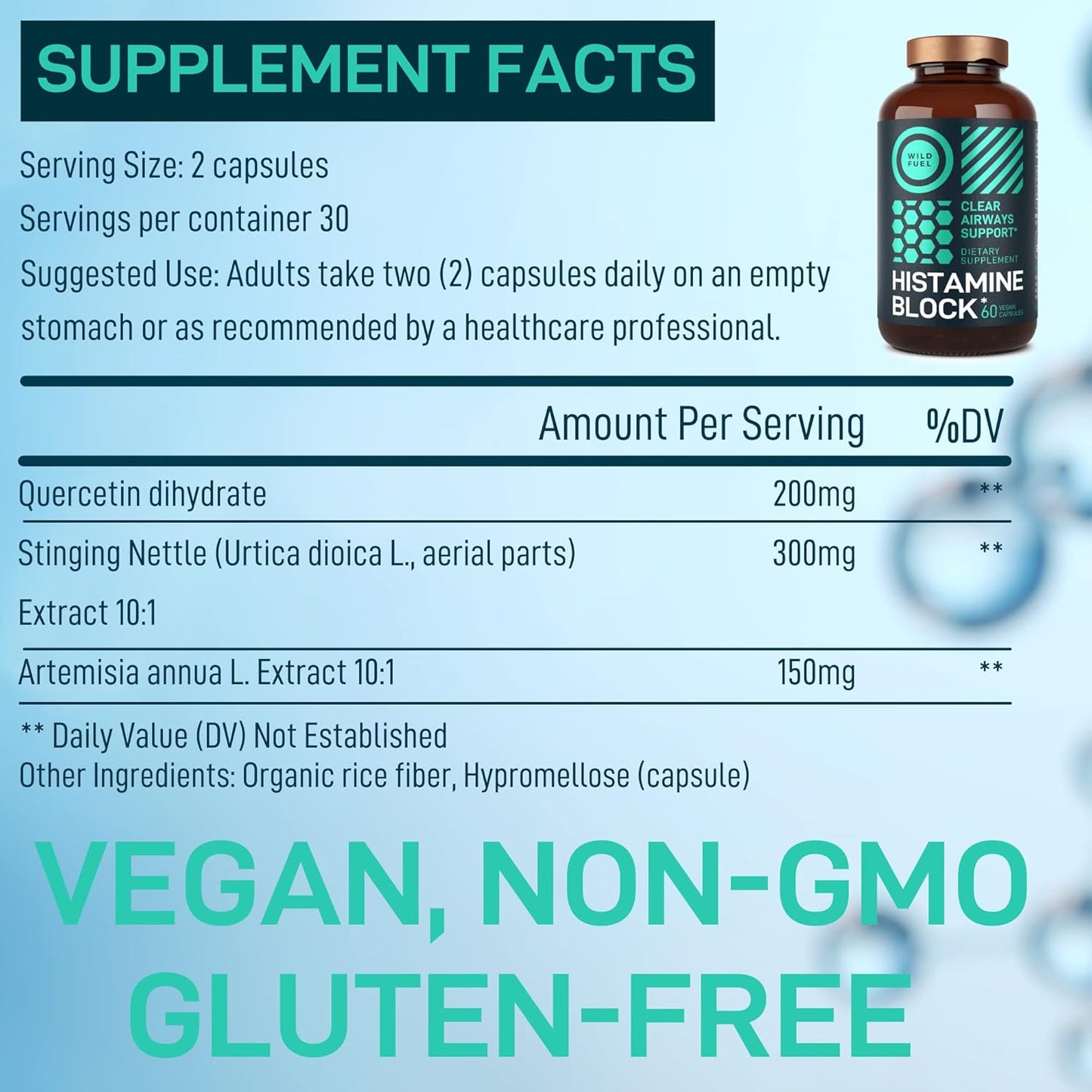 Bundle of WILD FUEL Histamine Block Supplements and TUDCA with Milk Thistle for Cleanse and Detox