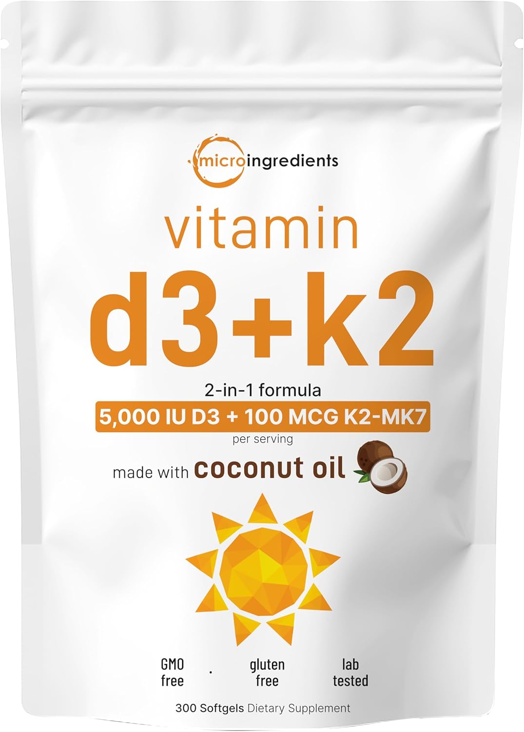 Bundle Pack: Micro Ingredients Oil of Oregano Softgels with Vitamin D3, K2, and Virgin Coconut Oil - 4X Strength Carvacrol & Thymoquinon, Essential Nutrients