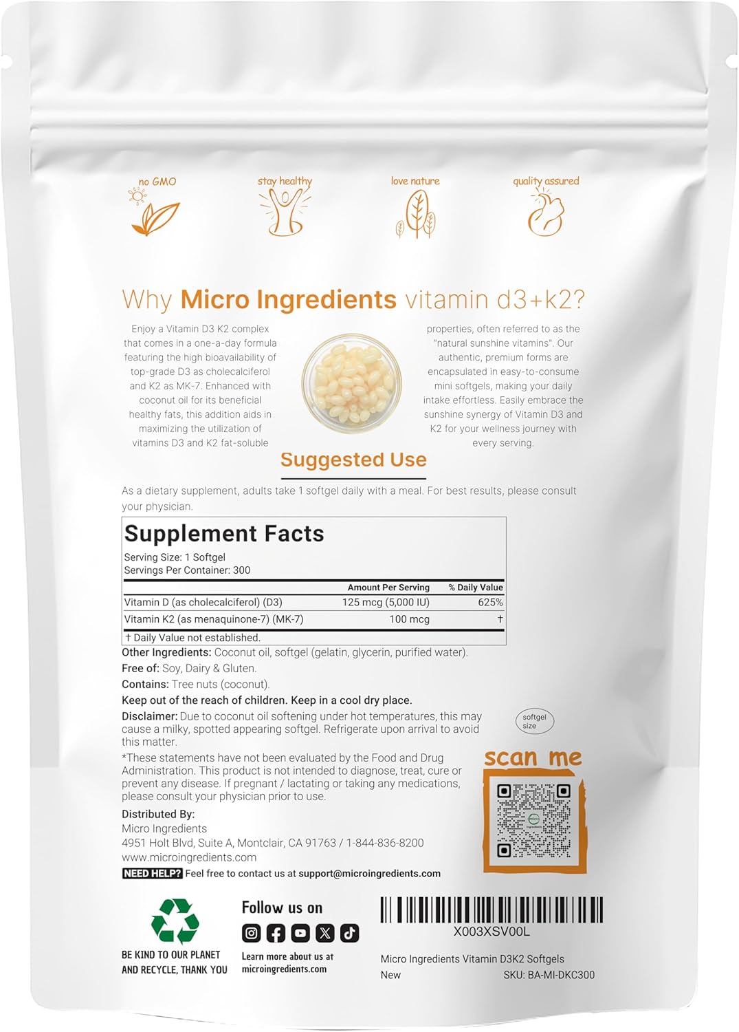 Bundle Pack: Micro Ingredients Oil of Oregano Softgels with Vitamin D3, K2, and Virgin Coconut Oil - 4X Strength Carvacrol & Thymoquinon, Essential Nutrients