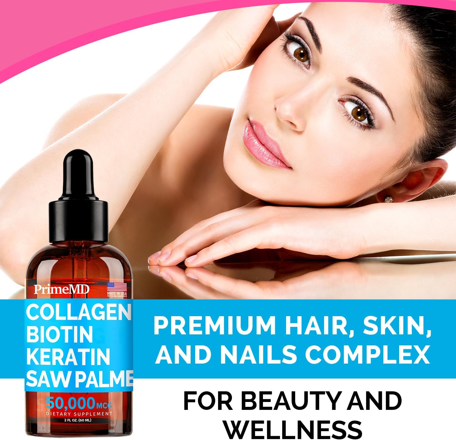 Bundle: PrimeMD Liquid Collagen Biotin, Ceylon Cinnamon, Nitric Oxide - Hair, Skin, Heart, Metabolism, & Lipid Support - Non-GMO, Vegan, Gluten-Free