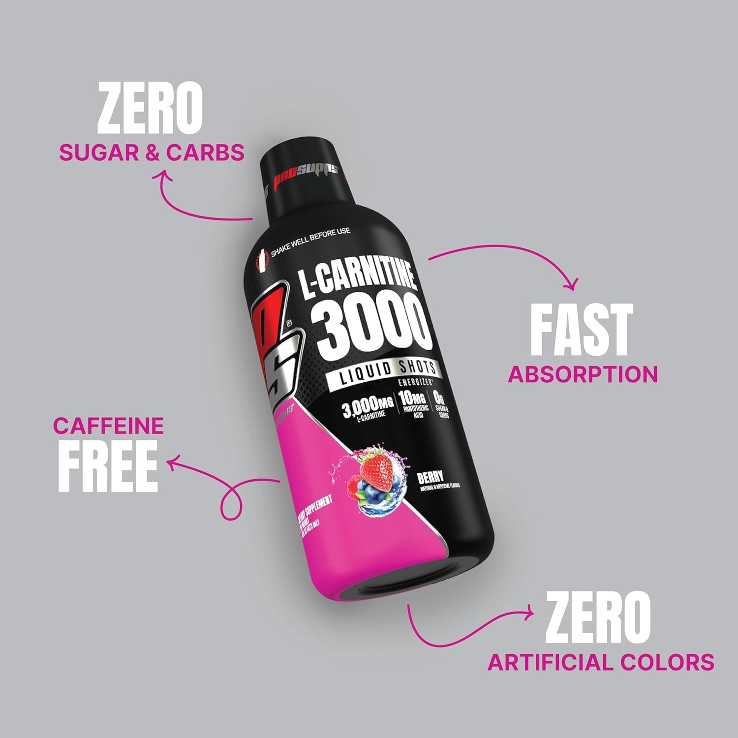 Bundle: PROSUPPS L-Carnitine 3000 Berry Liquid Shots + Dr. Jekyll Strawberry Pre-Workout Powder - Intense Focus, Energy & Pumps