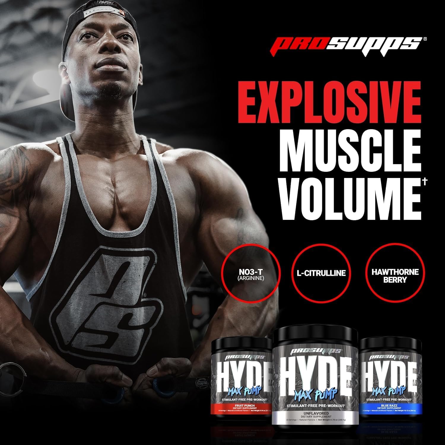 Bundle: PROSUPPS L-Carnitine 3000 Liquid Shots (Dragon Fruit) + Hyde Max Pump Pre Workout (Fruit Punch)